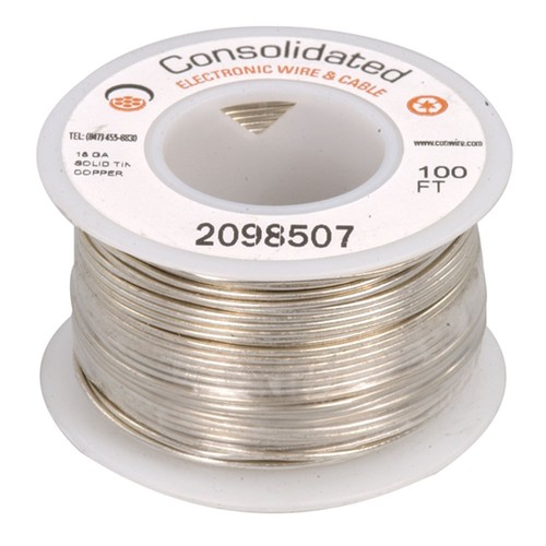 Awg solid tinned - 18, tinned-copper